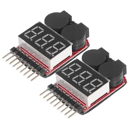 HOMSFOU 2pcs Lipo Battery Voltage Tester Low Voltage Alarm and Compact Design for Rc Hobbyist Monitoring and Safety