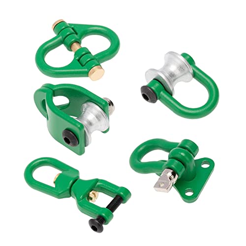 1/10 RC Car Crawler Trailer Towing Shackles - Metal Hooks for SCX10 TRX4 D90 - Upgrade Parts for Rock Climbing Cars - 5Pcs Set Included - Green - color: Green
