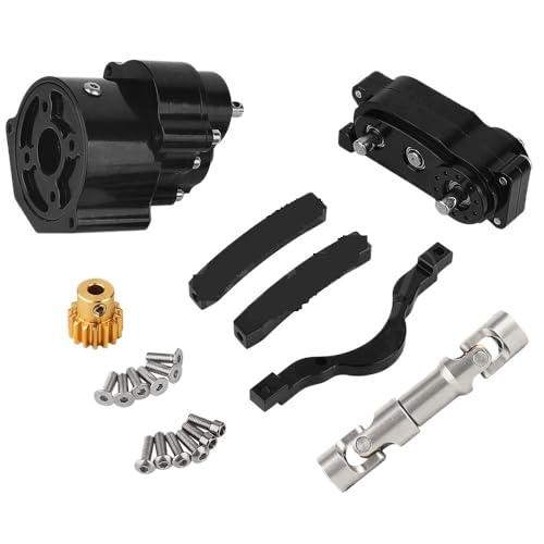 Prefixal Gearbox Transfer Case Front Motor Transmission for 1/10 RC Crawler Car Axial SCX10 & SCX10 II Upgrade Parts(Black) - color: Black