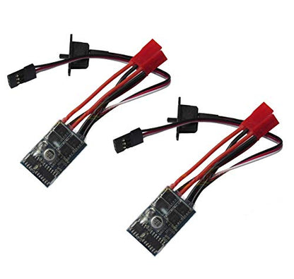 RC 10A Car Boat Brushed Speed Controller for 1/16 1/18 1/24Car Boat Tank Without ESC Brake Work,Fit 130/180/260/280/380 Brushed Motor(Pack of 2) - size: 2Pcs
