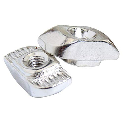 Still Awake 100pcs 2020 Series M3 T-Nuts, Nickel Plated Carbon Steel, 0.39" x 0.23" x 0.17", M3 Metric Thread - size: 2020 Series M3