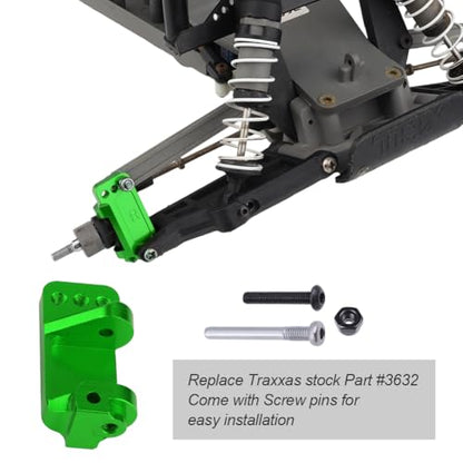 Hobbypark Aluminum Alloy Caster Blocks for RC 1/10 Traxxas 2WD Slash, Stampede, Rustler, Nitro Slash, Replaces Part 3632 (Green) - color: Green