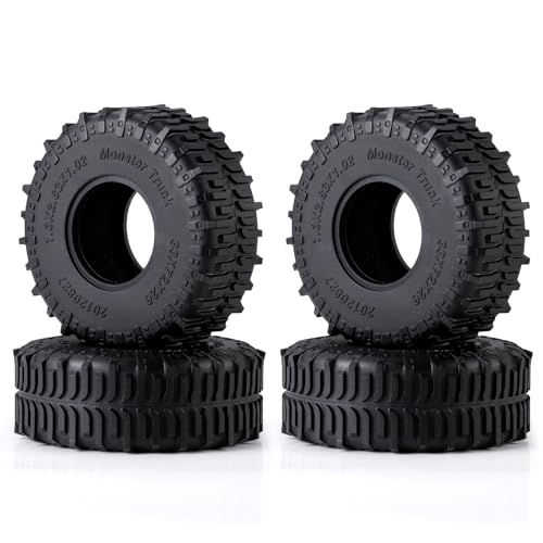 4PCS 1.3" Beadlock Tires with Foam Insert for 1/18 1/24 Axial SCX24 AX24 TRX4M RC Crawler Truck Car Upgrade Parts (A Style) - color: *a Style