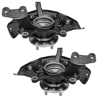 Detroit Axle - Front Steering Knuckles & Wheel Hub Bearings + Outer Tie Rod | Ends Replacement for RX330 RX350 RX400h Highlander - 4pc Set - size: 4SU48636/Kit