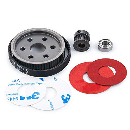 Que-T RC Car Belt Drive Transmission Gears System for 1:10 Axial SCX10 90046 Upgrade Parts (for 5mm Motor Gear) - size: for 5mm Motor Gear