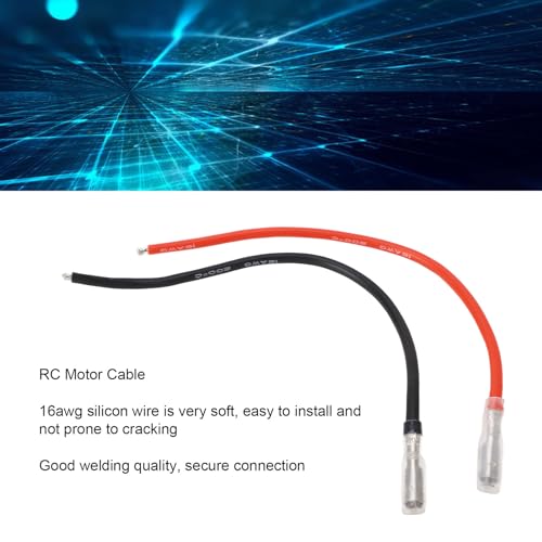 RC Motor Wire, 16AWG Silicone Cable with Banana Plugs, High Current Handling for RC and Vehicles