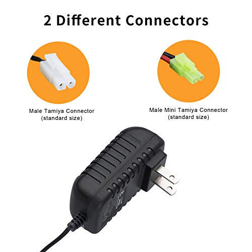 NASTIMA Intelligent 2-10S RC Battery Charger for 7.2V 8.4V 9.6V Ni-MH Battery Packs Compatible with Tamiya and Mini Tamiya Connector