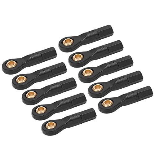 YOUTHINK 10PCS RC Tie Rod End Ball Joint Rod End Linkage with 2.5mm Aperture 23mm Height Black Plastic for 1/10 1/12 RC Car