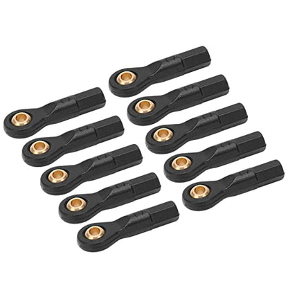 YOUTHINK 10PCS RC Tie Rod End Ball Joint Rod End Linkage with 2.5mm Aperture 23mm Height Black Plastic for 1/10 1/12 RC Car