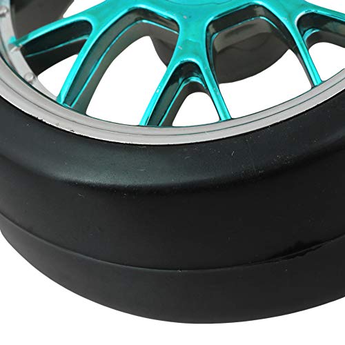 Blue Plastic Y Shape Hub Wheel Rim with Smooth Tires for RC 1:10 On-Road Racing Car & Drift Car Pack of 4