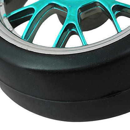 Blue Plastic Y Shape Hub Wheel Rim with Smooth Tires for RC 1:10 On-Road Racing Car & Drift Car Pack of 4