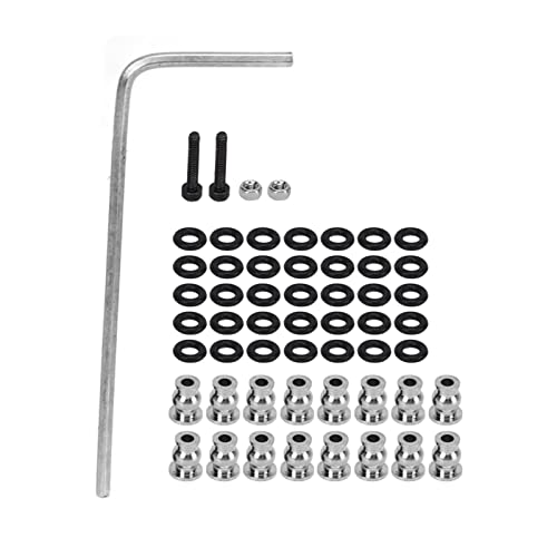 RiToEasysports Aluminum Alloy High Clearance RC Links Set Steering Linkage Rod with Anti Wear Precision Manufacturing for AXIAL SCX24 1/24 RC Crawler (Black) - color: Black