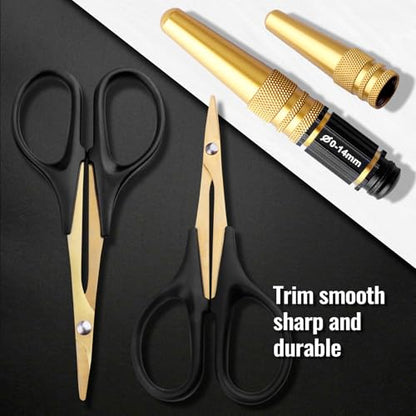 3pcs RC Body Reamer Hole Puncher w/Sleeve 0-14mm & Curved Scissor & Straight Scissor Trimming Tools Set for RC Car Body Shell Mounting Lexan Plastic Repair Tools