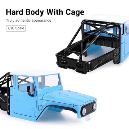 INJROA IR40 Truck Body with Tube Cage for TRX4M Defender Bronco (Sky Blue) - color: Sky Blue