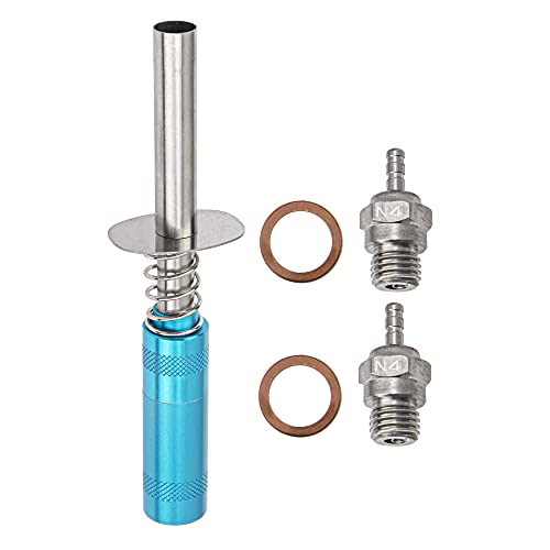2Pcs N4 Hot Spark Glow Plugs No.4 & RC Igniter Engine Starter & Glow Plug N4#4 NO.4 Medium Hot Spark 70117