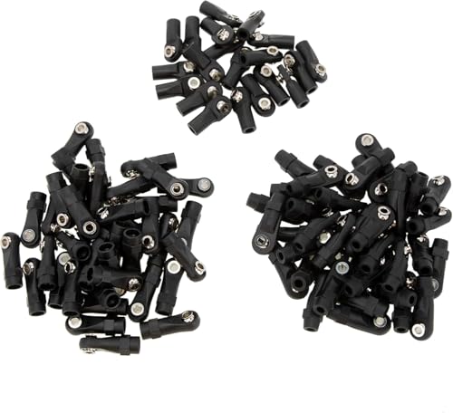MEUS RACING 100Pcs RC Link Rod Ends M4 Plastic Ball Head Ends for 1/10 SCX10 TRX4 RC Car Upgrade Parts (Section A)