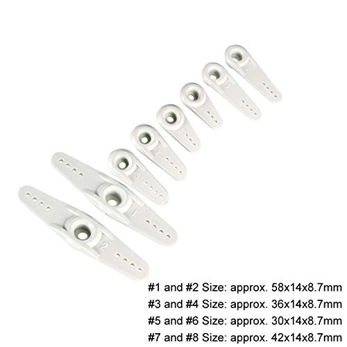 uxcell Plastic Servo Arms 25T White, 3mm Hole Single/Double Arm for Futaba 1 Set