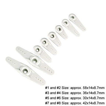 uxcell Plastic Servo Arms 25T White, 3mm Hole Single/Double Arm for Futaba 1 Set