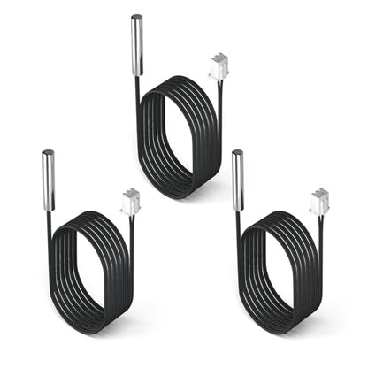 DROK 10K Temperature Sensor Probe 3pcs, 1 Meter Waterproof Temp Sensor Probe, Stainless Steel 3950 NTC Temp Sensor Probe, Digital Temperature Transmitter Extension Cable - size: 1-Meter/3.28ft