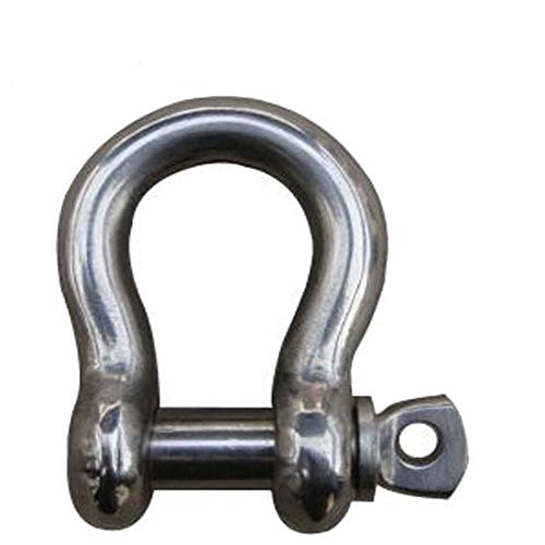 316 Stainless Steel Bow Shackle with Oversized Screw Pin, Marine-Grade Hardware for Anchor Lines, Towing, Dinghies, Canoes, Trailers, Utility Tie-Downs & Off-Road Recovery - size: 5/8" with 3/4" Pin 3.3 WLL, style: 10-Pack