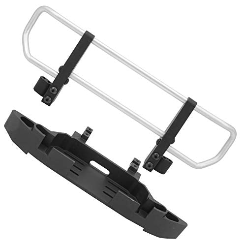 VGEBY RC Bumper, 1/10 RC Crawler Metal Front Bumper & Base Universal Front Bumper Fit for / 1/10 RC Crawler(Sliver) Car Model Accessories Bumper G500 Bumper