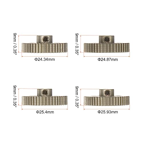 HARFINGTON 48P Hardened Pinion Motor Gear Set 4pcs 44T 45T 46T 47T Fit 1/8 inch RC Motor Shaft 48 Pitch 7075 Aluminum Gears for RC Car, with Hex Key - style: 44T 45T 46T 47T