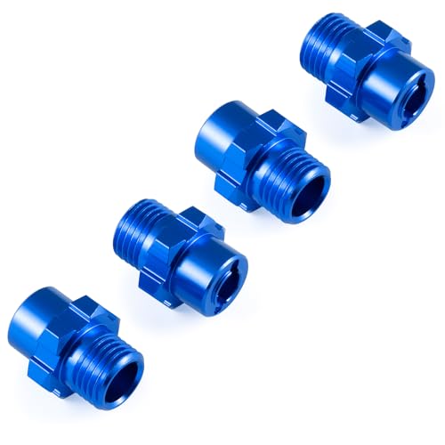 4Pcs Aluminum Alloy RC Hex Combiner Wheel Hex Hub Adapter Upgrades for 1/8 Tra-xxas Jato VXL 2S RC Monster Trucks (Blue) - color: Blue