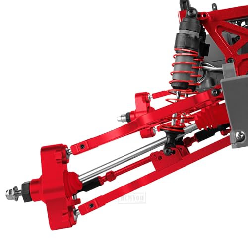 RC Steering Block Knuckle Arm Upgrades Part for 1/10 T-Maxx/E-Maxx,Aluminum Steering Block Knuckle Arm w/Rubber Shielded Bearing Hops up,#5334,Red - color: Red - (Upgrades Part)
