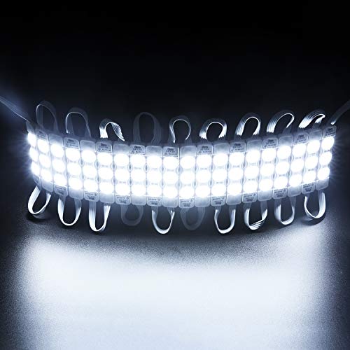Lulin Upgraded 100PCS Led Module Strip Lights White, 54ft AC110V SMD 3 LED Module Light for Letter Sign Advertising Signs Storefront Garage with Tape Adhesive Backside - size: 1.8W-100PCS