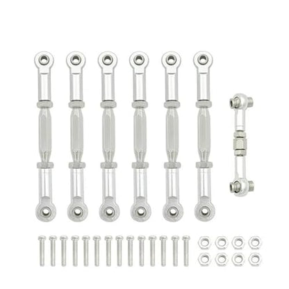 RC Links Linkage for Traxxas for Slash 4X4/2WD 1/10 rc Cars Upgrade Parts 1 Set 7 Pcs Metal Turnbuckle Camber Link End Adjustable Kit(Silver) - color: Silver