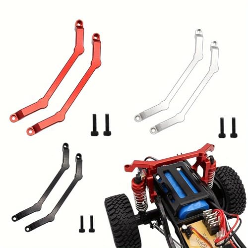 MN Model Metal RC Car Body Post Mounts – Compatible with MN128, MN86, MN86S, MN86K, MN86KS, MN G500 (1/12 Scale) – Aluminum Shell Column Upgrade Kit (Red, 2-Pack) (Silver) - color: Silver