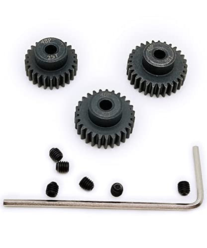 48P Pinion Gear Set 25T 27T 29T with Screwdriver for 1/10 RC Motor | Hardened Metal,High Strength,Wear Resistant 48P Pinion Gear Set for Traxxas Arrma HSP HPI AXIAL Tamiya Losi - size: 25T/27T/29T