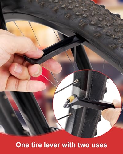 Bike Tire Repair Kit, Bicycle Inner Tube Puncture Patch Kits with 20 PCS Vulcanizing Patches, User Manual, Metal Rasp and Tire Lever, Bike Patch Kit for Mountain and Road Bike - style: Standard Model