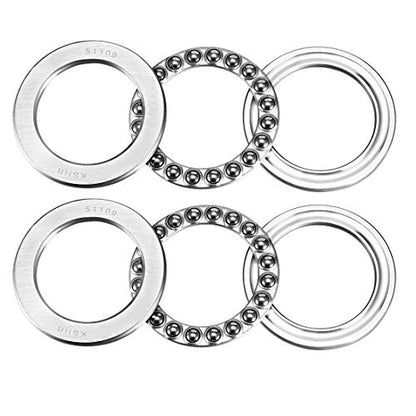 uxcell 51109 Thrust Ball Bearings 45mm x 65mm x 14mm Chrome Steel ABEC3 Single Row Roller 2pcs - size: 45mmx65mmx14mm