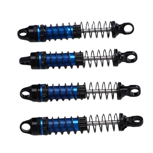 60MM Threaded for 1/18 RC Crawler Upgrade, Aluminum Alloy Damper Replacement Parts Compatible with Bronco K10, 4PCS (Blue) - color: Blue