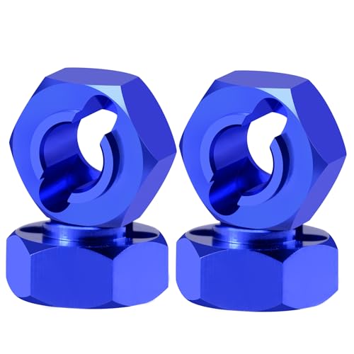 4Pcs Aluminum Wheel Hex Hubs Adapter RC Hex Combiner, Blue | Upgrade Parts, For Losi 1/24 Micro-B 2WD, RC Car Buggy - color: Blue