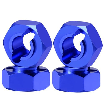 4Pcs Aluminum Wheel Hex Hubs Adapter RC Hex Combiner, Blue | Upgrade Parts, For Losi 1/24 Micro-B 2WD, RC Car Buggy - color: Blue