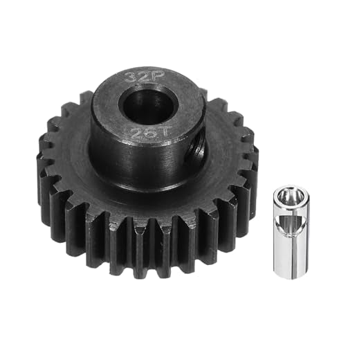 32P Steel Pinion Gear Set 26T for 5mm Shaft Hardened Steel Pinion Gear with Shaft Coupler Connector for RC Motor - style: 26T