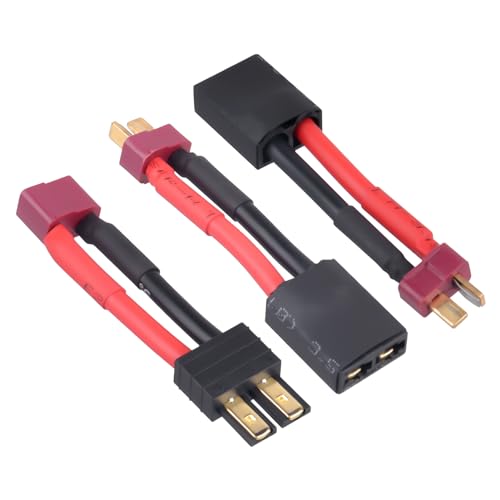 3pcs RC Lipo Battery Charger Conversion Cable Adapter for Traxxas Slash Rustler to T Plugs Deans with 12AWG Silicone Wire