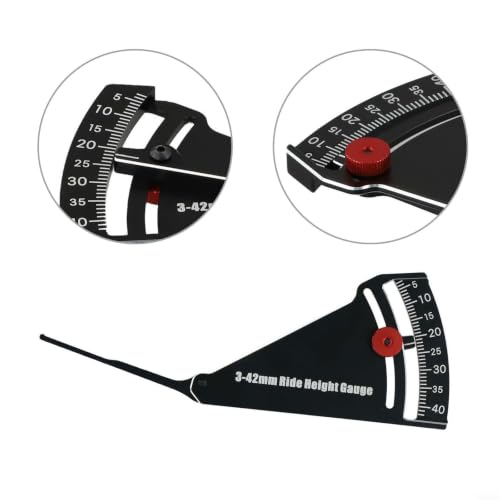 Aluminum RC Car Height Gauge 3-42mm Adjustable Camber Ruler for Off-Road Trucks