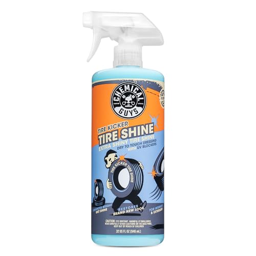Chemical Guys, Tire Kicker Extra Glossy Tire Shine for Rubber & Trim, 32 oz | Sprayable dressing revives a deep wet look on tires, trim and bumpers, dries to the touch with no greasy sling - size: 32 Fl Oz (Pack of 1), style: Only
