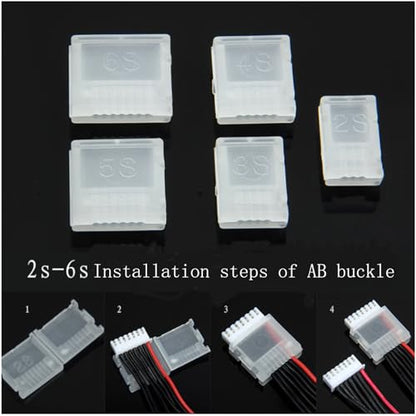 Balanced Plug Protector AB Clip, 10 Pieces of 2S-6S JST-XH Balanced Head Protection Balanced Plug Protector clamp Lock, Suitable for 2S- 6s Balance Lead