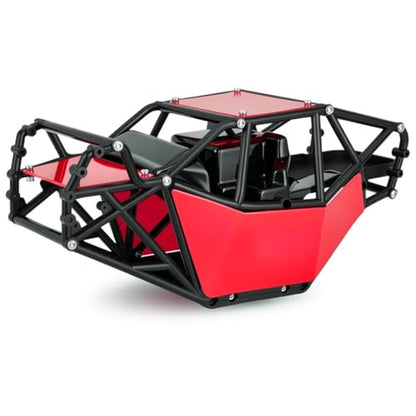 AMK RC Crawler Roll Cage, 1/10 Scale Nylon Rock Buggy Body Cage for Axial SCX10 SCX10 II, Durable RC Rock Crawler Upgrade Part (Red) - color: Red