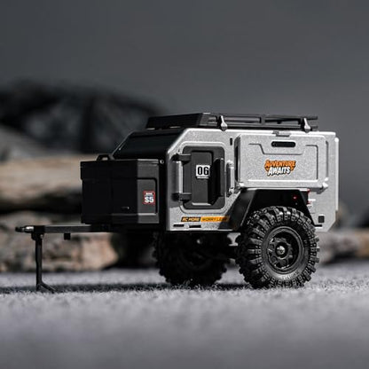 INJORA Off-Road Camping Trailer for 1/18 1/24 RC Crawlers TRX4M SCX24 Upgrade(Silver) - color: Silver