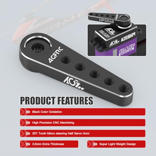 AGFRC 25T Extra Thick CNC Servo Horn for Micro RC (HPS06B) | Extra Thick Design for Higher Durability, Ideal for SCX24 1/24 Crawler, Fits AGFRC A20/A24/A27/B13 Series