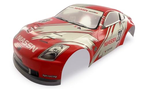 Painted PVC Body Shell for 1/10 On Road Racing Drift Car, 1:10 Scale, 190mm, Nissan 350Z Style (Red) - color: Red