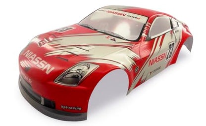 Painted PVC Body Shell for 1/10 On Road Racing Drift Car, 1:10 Scale, 190mm, Nissan 350Z Style (Red) - color: Red