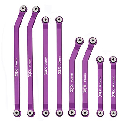 Aluminum High Clearance Chassis Links Set for Axial SCX24 Jeep JT Gladiator 1/24 RC Crawler Car(Purple) - color: Purple
