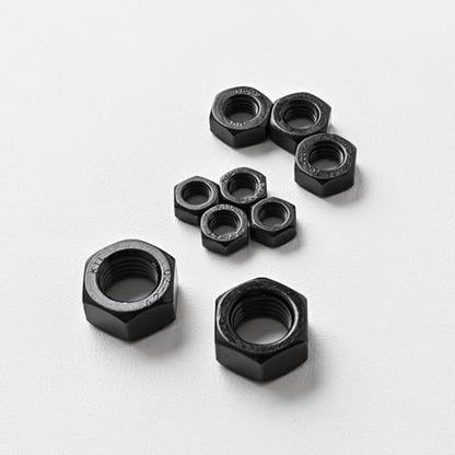 M3-0.5 (100 Pack) Hex Head Nuts, Black Oxide 304 Stainless Steel 18-8 Hexagon Nuts, Hex Drive, Standard Inch Coarse Thread - size: M3-0.5