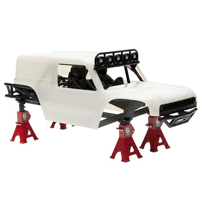MEUS RACING MB24 SCX24 Body 5.2in 132MM Body Shell ABS+Nylon Carbon Fiber Chassis for 1/24 Axial SCX24 Bronco JLU B-17 C10-(Primary Color) - color: White